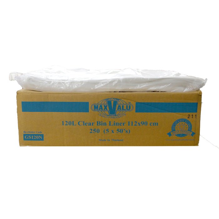 120L Bin Liners Heavy Duty Clear