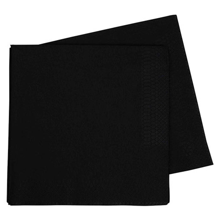 Platinum Dinner Napkin Black 1/4 Square