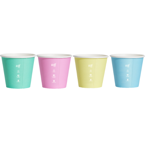 8oz Squat Compostable Coffee Cup Single Wall Pastel Truly Eco