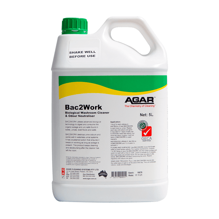 Bac2Work Biological Washroom Cleaner & Odour Neutraliser