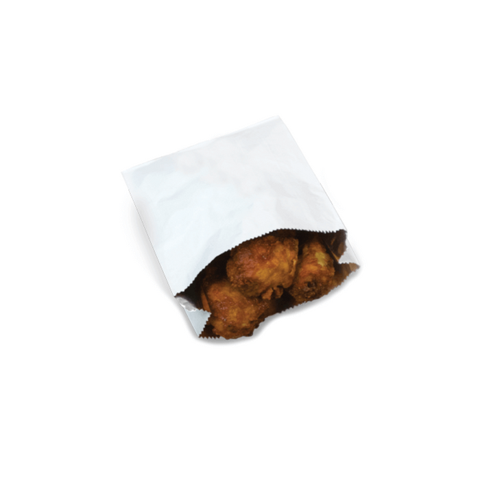 Plain White Small Foil Lined Chicken Bag