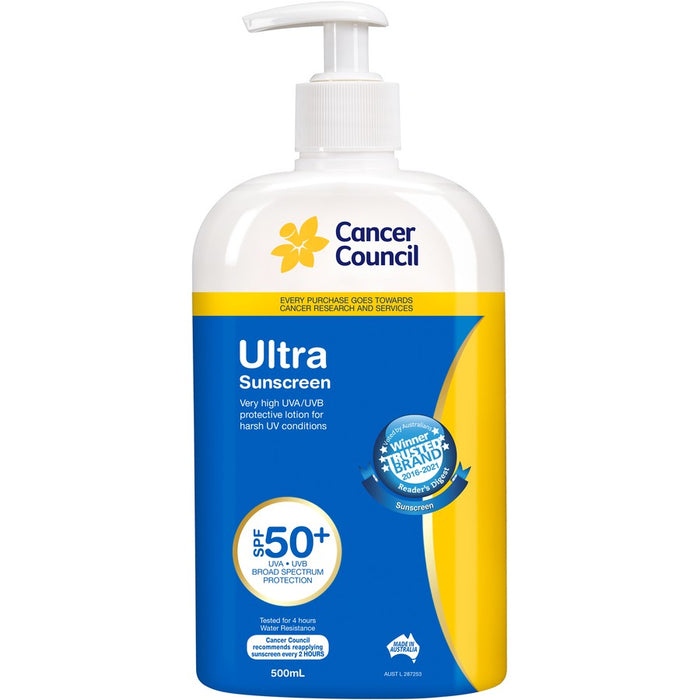 Cancer Council Sunscreen Ultra SPF 50+ 500ml *