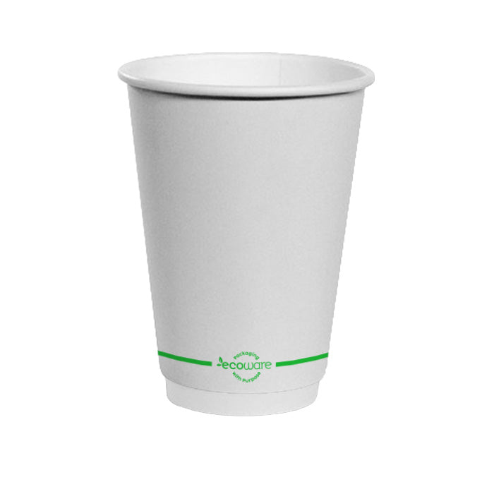 12oz  PLA Coated White Double Wall Coffee Cup