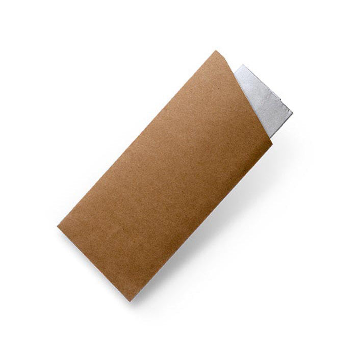 Kraft Cutlery Pouch With White Napkin