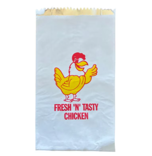 XL Chicken Foil Lined Bag with Rooster Print
