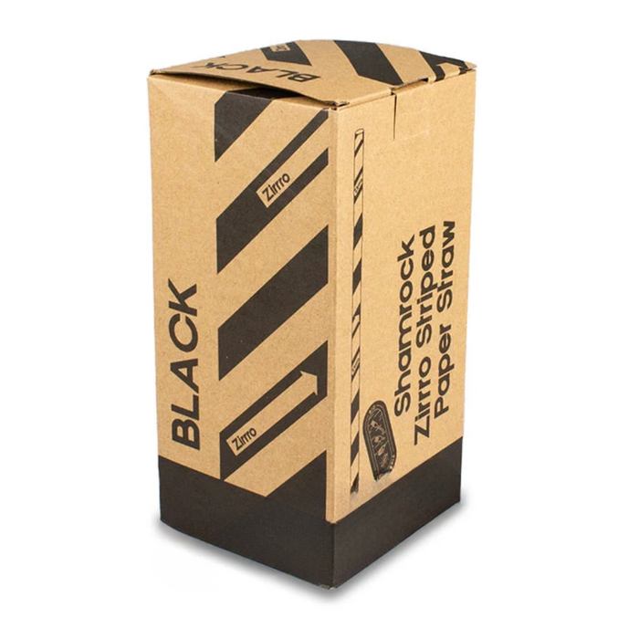 Zirro Black & White Striped Paper Straw