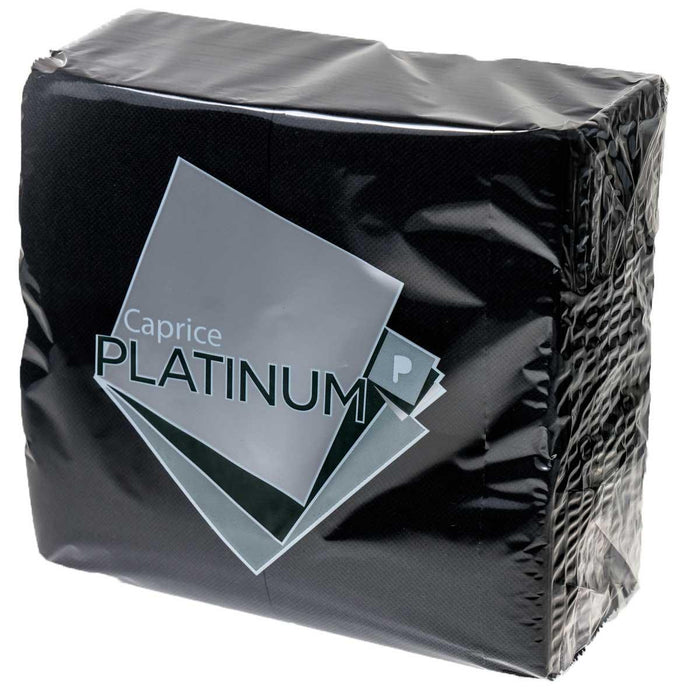 Platinum Dinner Napkin Black 1/4 Square
