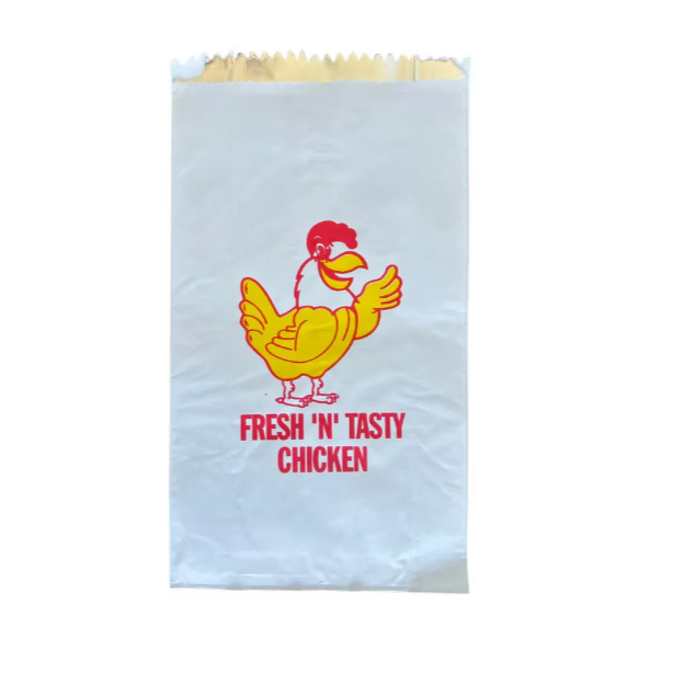 Small Chicken Foil Lined Bag with Rooster Print