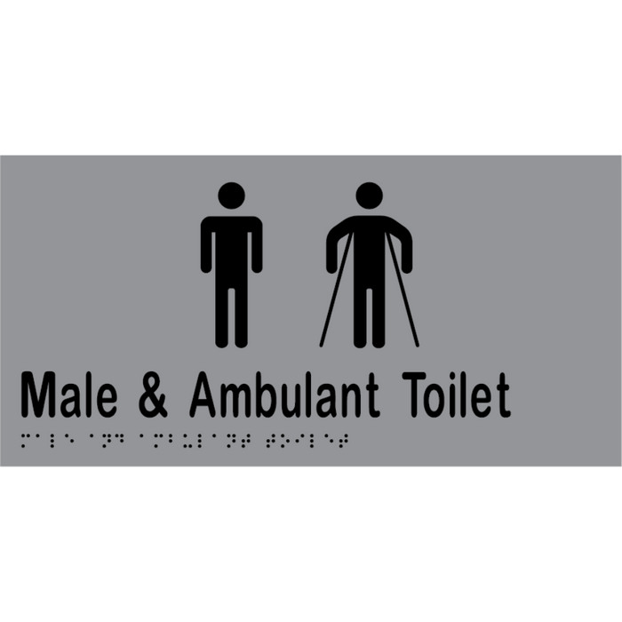 Male & Ambulant Toilet Braille Sign in Stainless Steel