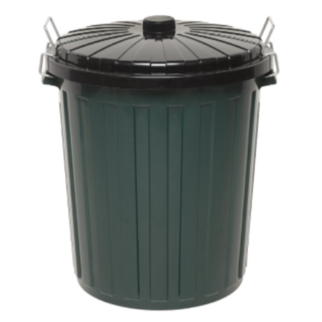 Plastic Garbage Bin With Lid 73L Green