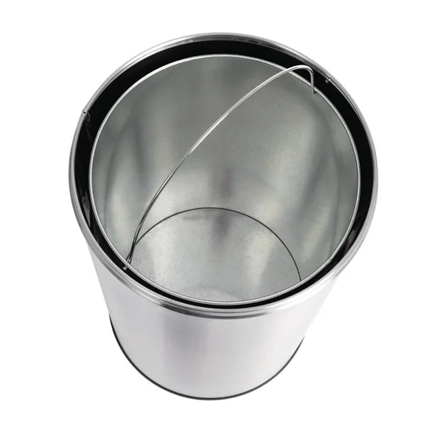 Stainless Steel Open Lid Bullet Bin Silver 40L