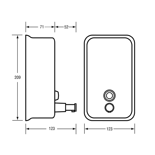 Stainless Steel Vertical Soap Dispenser with Nylon Lining